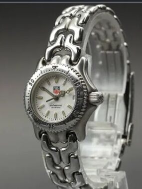 Tag Heuer Silver Stainless Steel Watch with White Dial